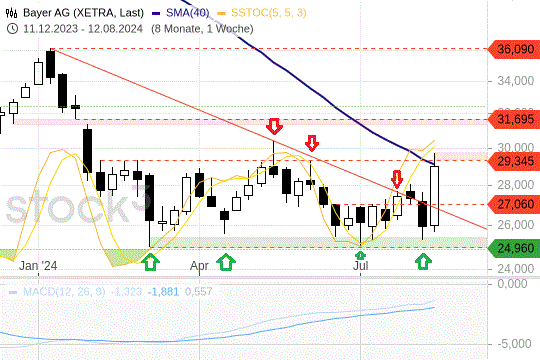 Bayer AG: Der Kurs ist gerade im Rallye-Modus. 17.8.2024